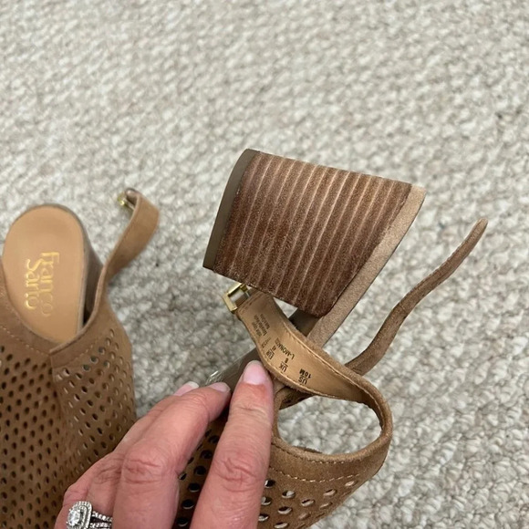 Franco sarto brown heels peep toe sandals size 10 - Picture 6 of 11